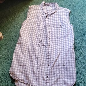 Checkered button up tunic